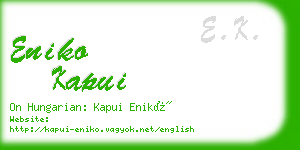 eniko kapui business card